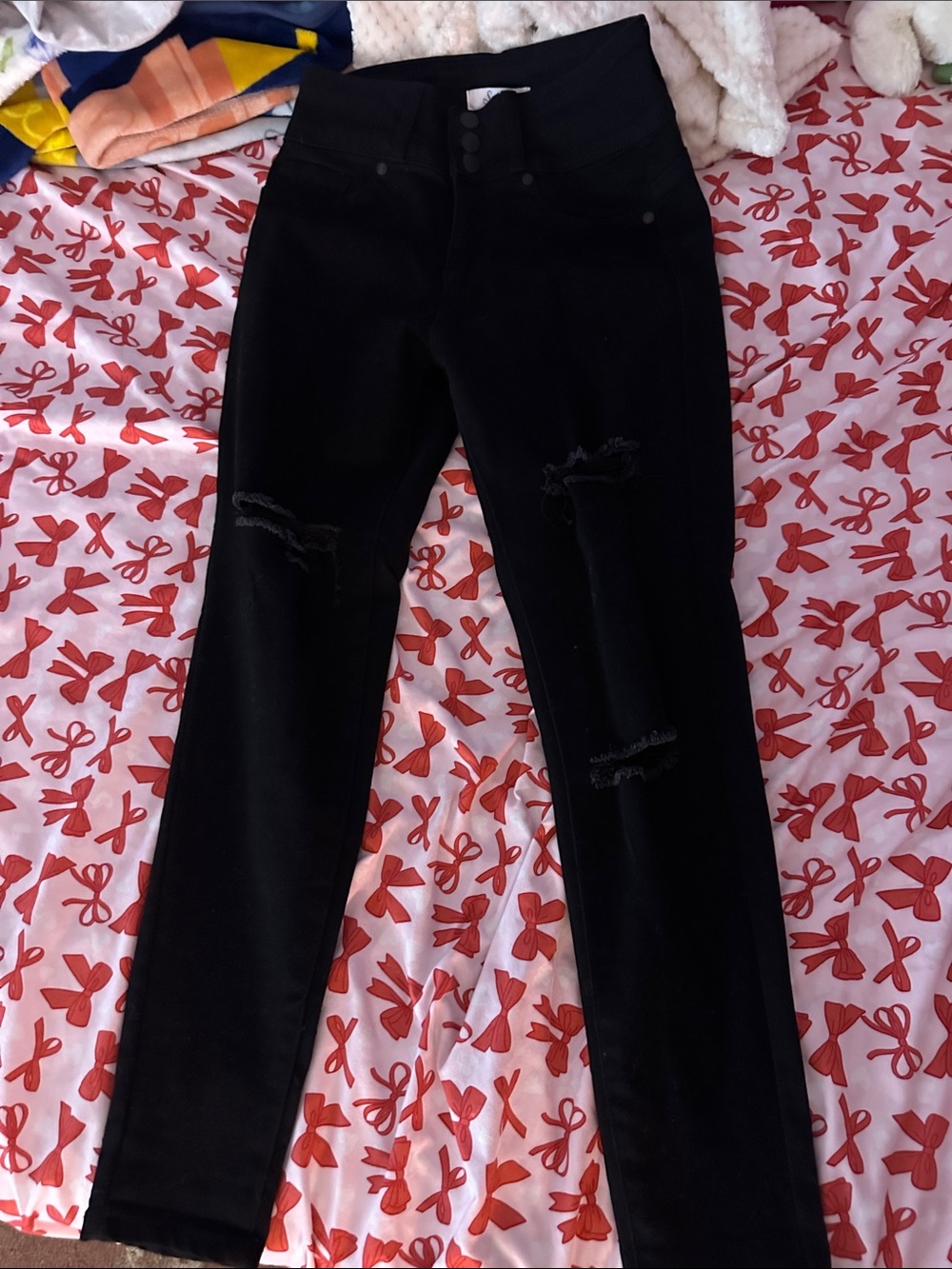 Women's Black High-Rise Ripped Skinny Jeans